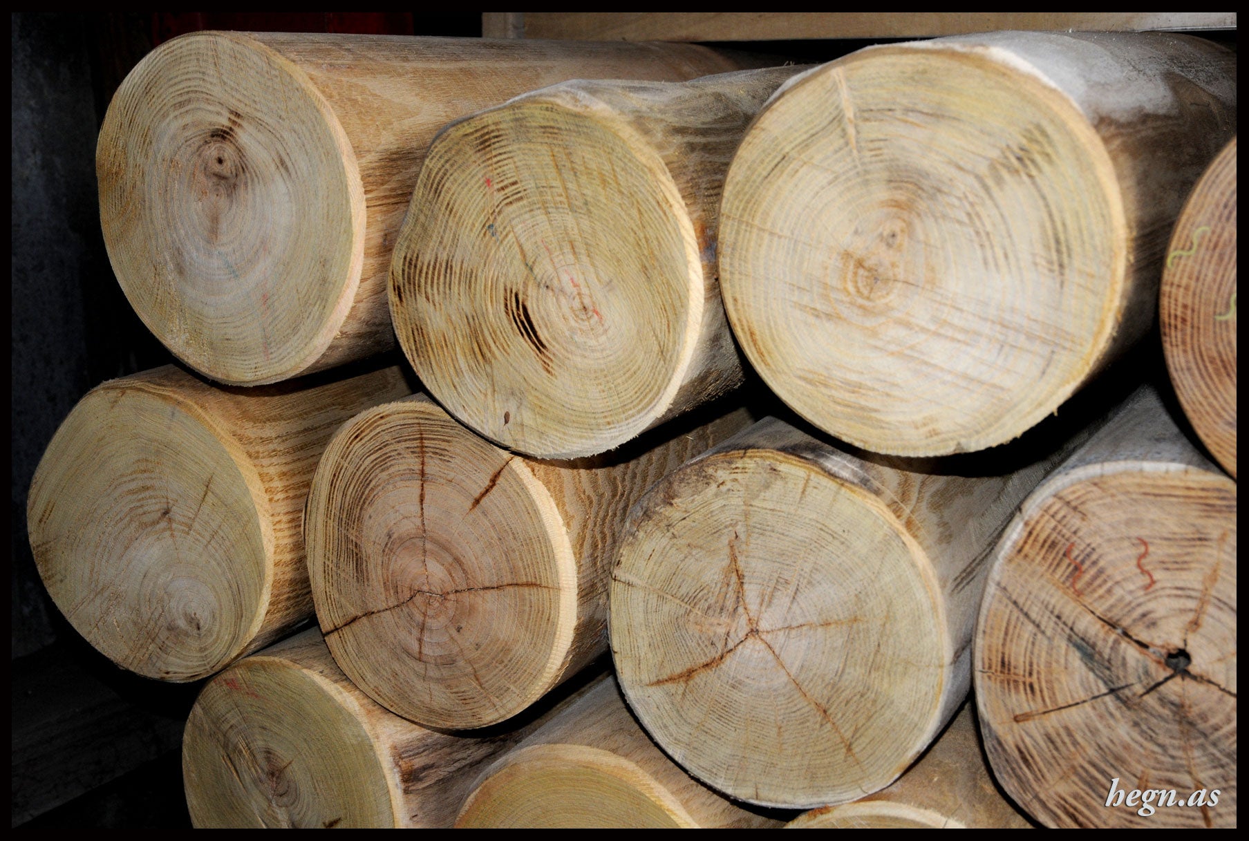 Cylindrisk stolpe i Robinie træ Ø20 cm