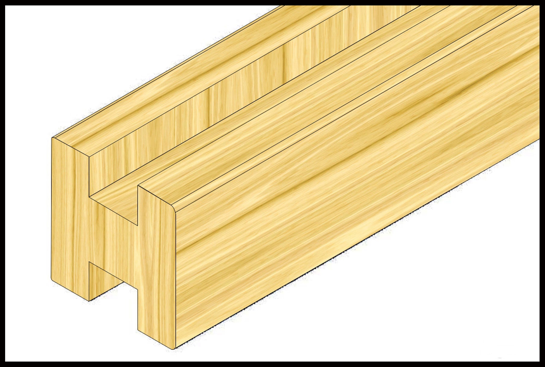 Firkantet H-stolpe Egetræ 11,5 * 11,5 cm.